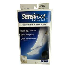 Jobst Sensifoot 8-15 MmHg Light Support Black Medium Closed Toe Adult Knee High